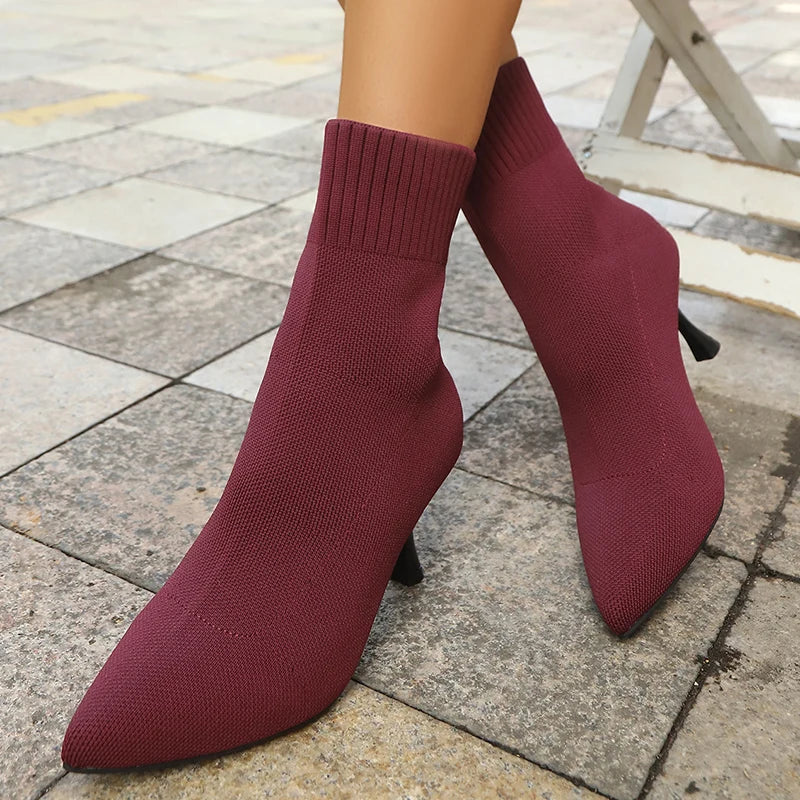 Botines de Malla Elegantes | Tacón Cuadrado Retro