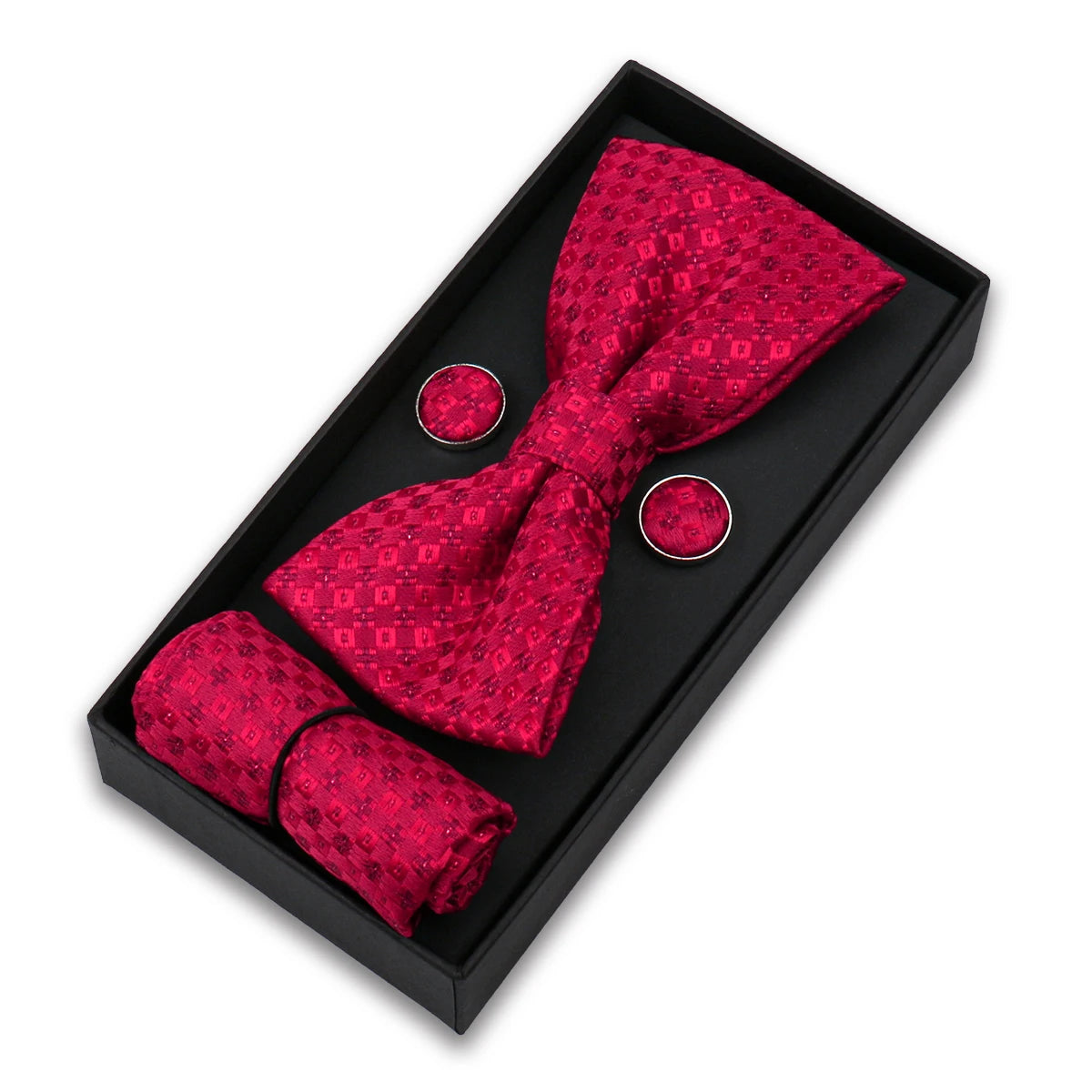 Set de Pajarita Gemelos Pañuelo Cuadrado Regalo Para Hombres Elegantes