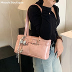 Bolso Hombro Diseño Hebilla Cinturón Lujo | Moda Versátil Tendencia Costa Rica