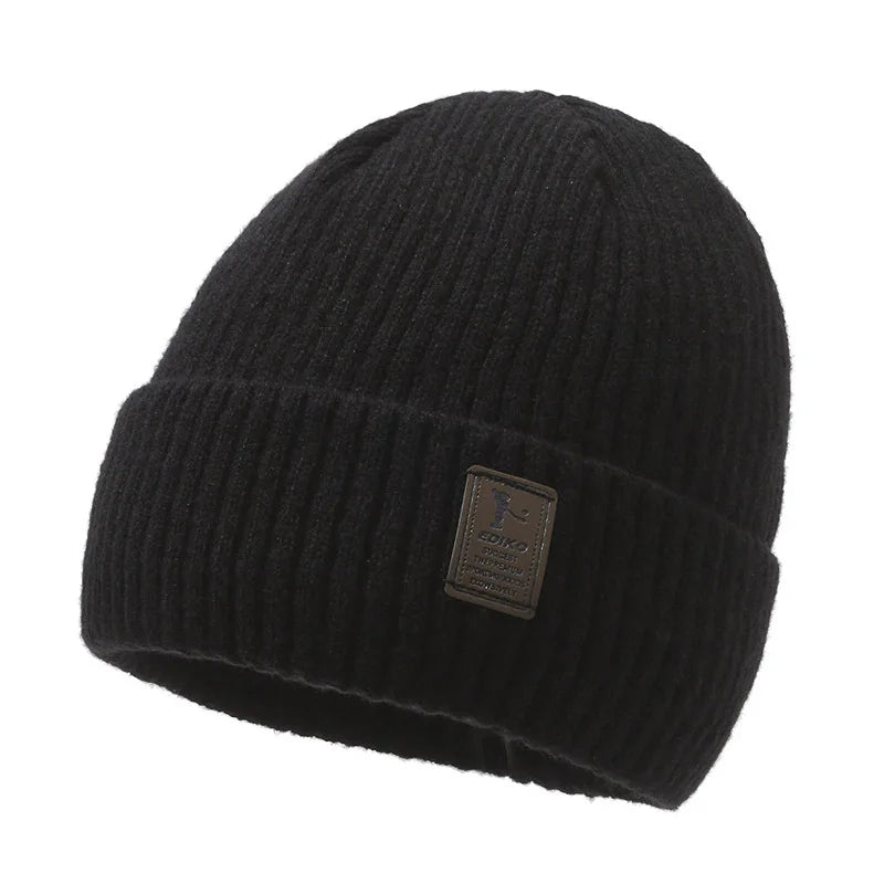 Gorro Punto Grueso Terciopelo Térmico Ajustable | Invierno Frío Montañismo Unisex