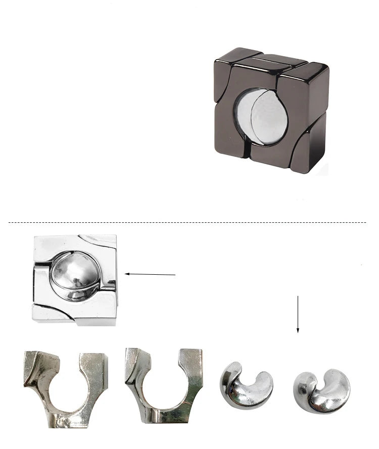 Rompecabezas de Metal IQ clásico creativo, rompecabezas mágico desconcertante, juego de juguetes para niños y adultos, regalos divertidos para niños