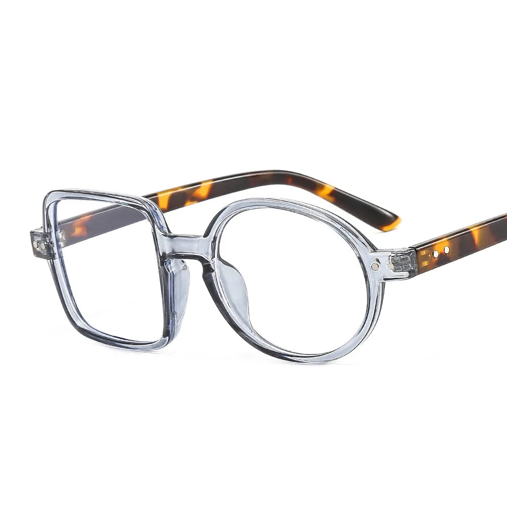 Montura Gafas Asimétricas Retro Redondas Cuadradas | Lentes Transparentes Unisex Ópticas
