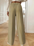 Pantalón Drapeado Elegante | Cintura Alta, Recto, Suelto y Color Sólido Verano 2025