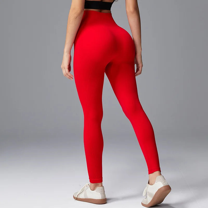 VEQKING Pantalones de yoga de cintura alta para mujer, leggings deportivos sin costuras, elásticos, para gimnasio, fitness, control de abdomen, pantalones de entrenamiento
