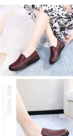 Mocasines Retro Marrones con Cuña | Cuero | Bailarinas Oxford | Talla Grande