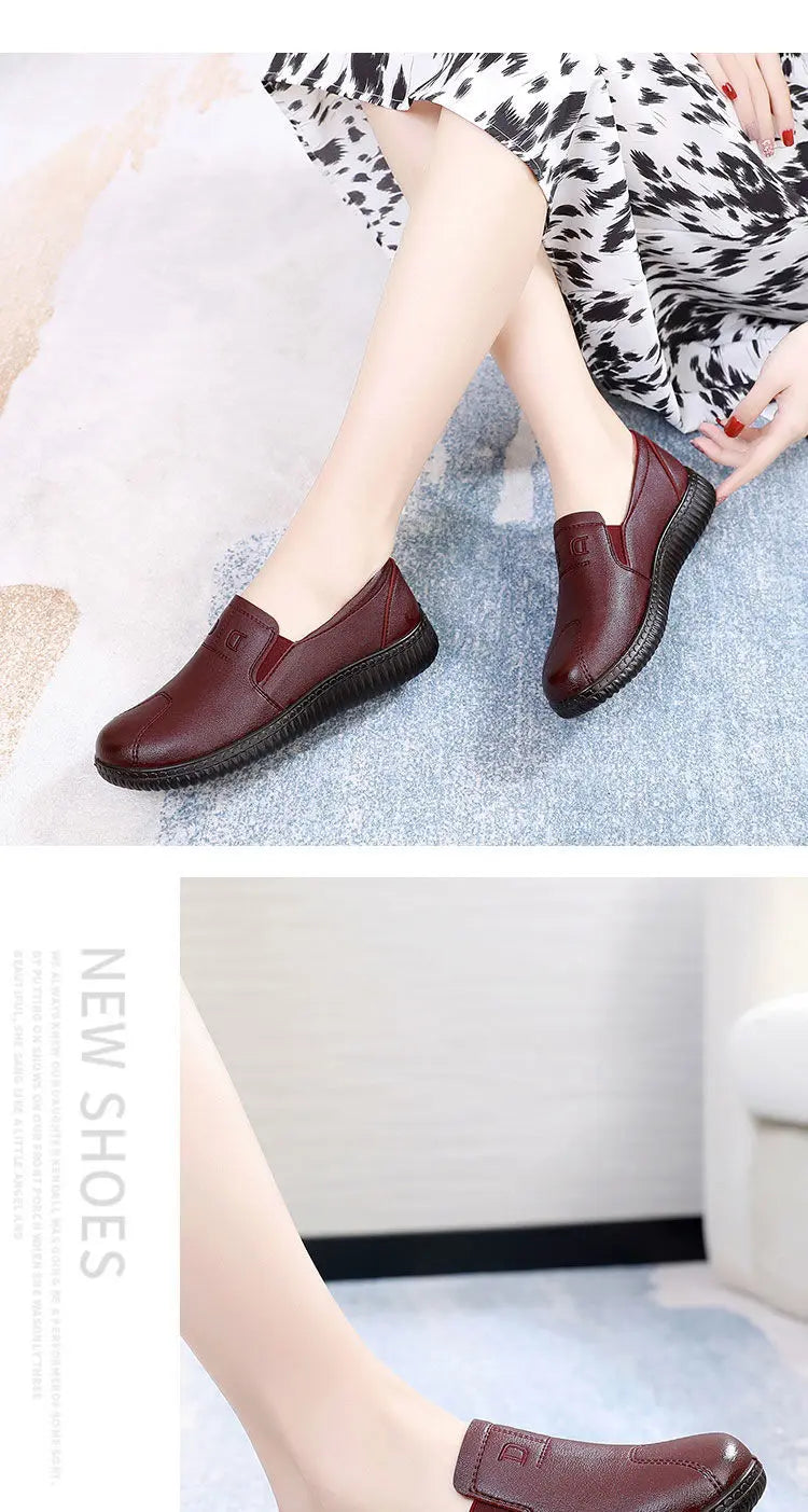 Mocasines Retro Marrones con Cuña | Cuero | Bailarinas Oxford | Talla Grande