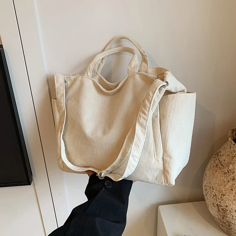 Bolso Mensajero Pana Retro Mujer Gran Capacidad Universitario