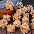 Juego de 3 uds. De rompecabezas de madera LuBan Lock, rompecabezas, juguetes de prueba IQ, juegos mentales educativos para adultos y niños, juego de enclavamiento desbloqueado
