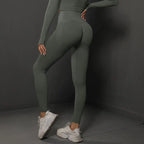 VEQKING-pantalones de Yoga sin costuras para mujer, mallas deportivas de secado rápido, mallas deportivas de cintura alta para gimnasio, pantalones de entrenamiento con fruncido en el trasero