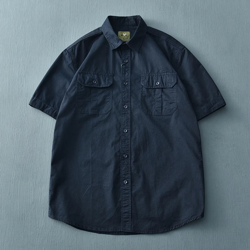 Camisa Casual Hombre | Algodón Puro | Parches Tridimensionales | Manga Corta | Ticotrendy