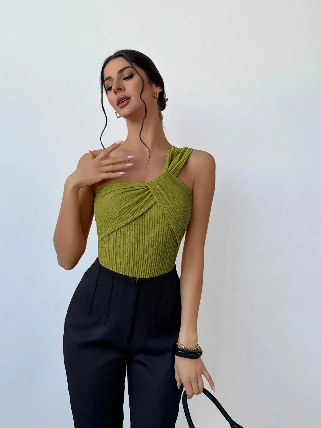 Traje de Baño Enterizo Un Hombro | Plisado Elegante y Sexy