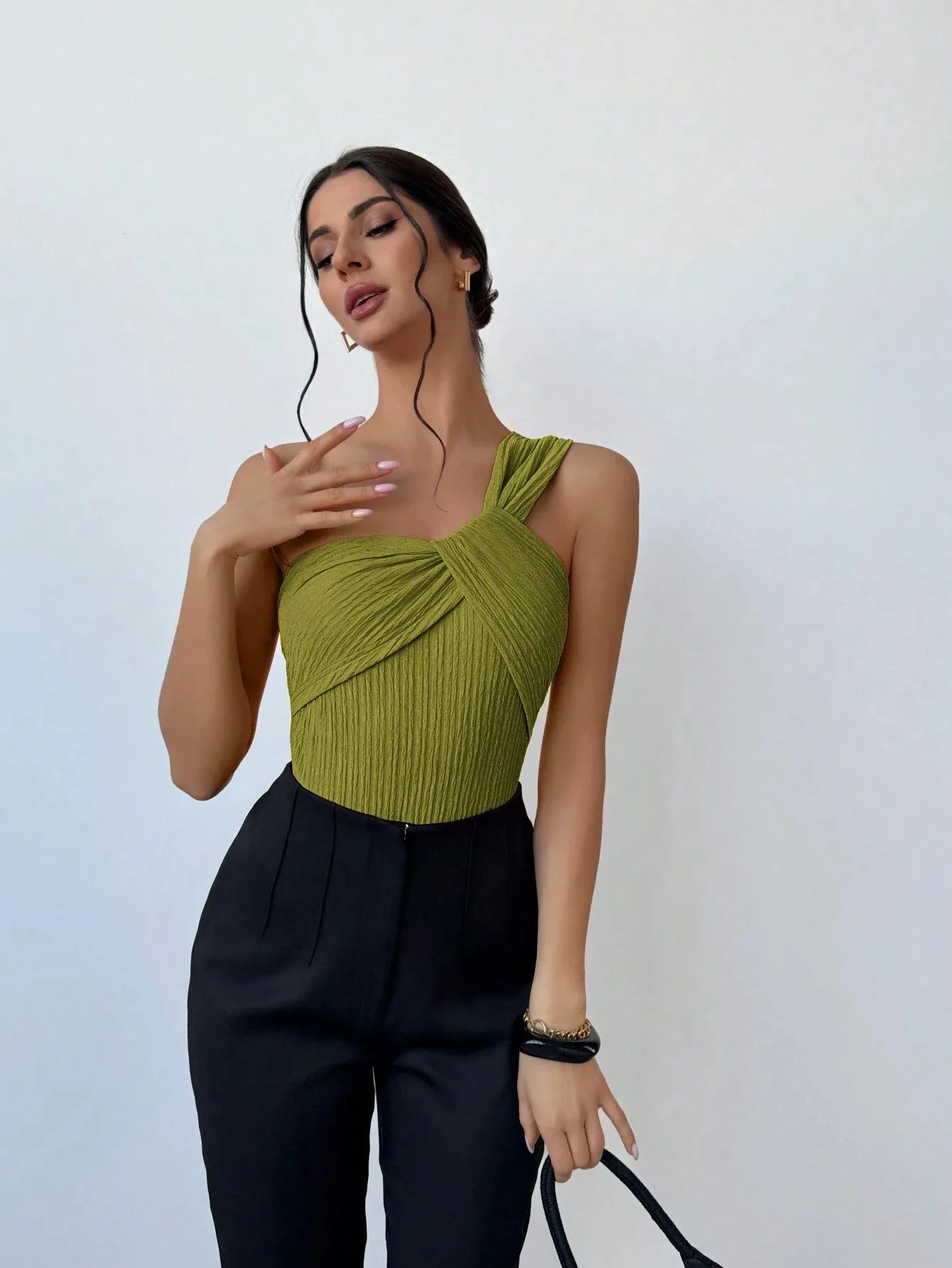 Traje de Baño Enterizo Un Hombro | Plisado Elegante y Sexy