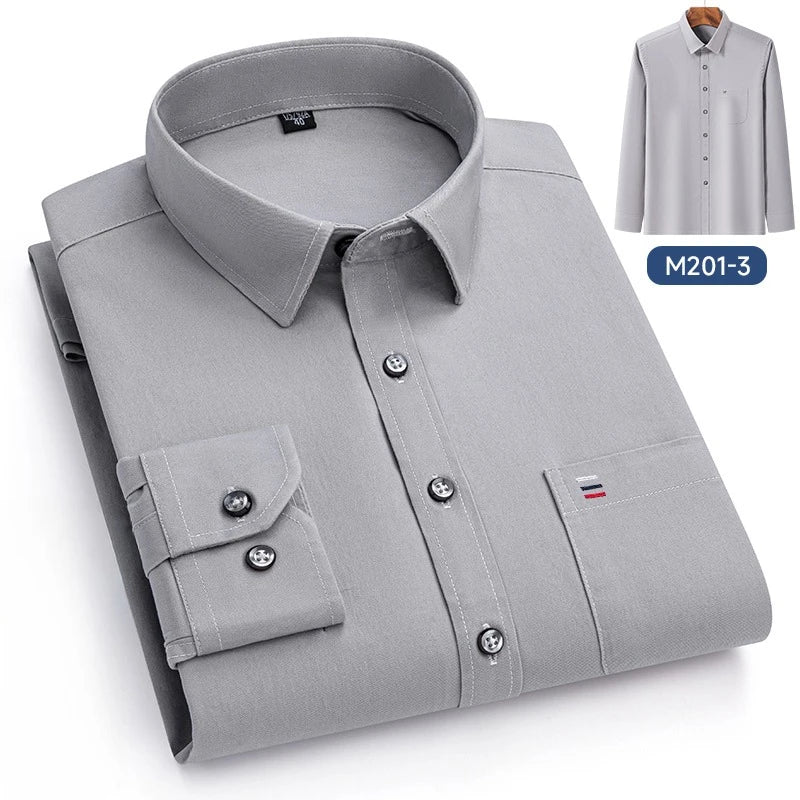 Camisa Algodón Manga Larga | Bolsillo | Negro Clásico | Ajuste Regular Hombre | Ticotrendy