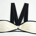 Conjunto de Bikini de Gasa de 3 Piezas - Traje de Baño Divisado para Playa