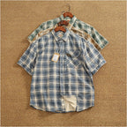 Camisa Casual Hombre | Cuadros Tartán | Algodón Puro | Manga Corta | Ticotrendy Costa Rica