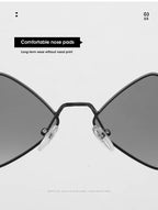 Gafas Sol Punk Rombo Pequeño Marco Metálico | Diseñador Tendencia UV400 Para Conducir