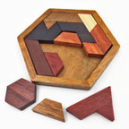 Rompecabezas Tangram hexagonal clásico, rompecabezas De madera para niños, juegos De pensamiento lógico, Casse Tete Rompecabezas De Madera