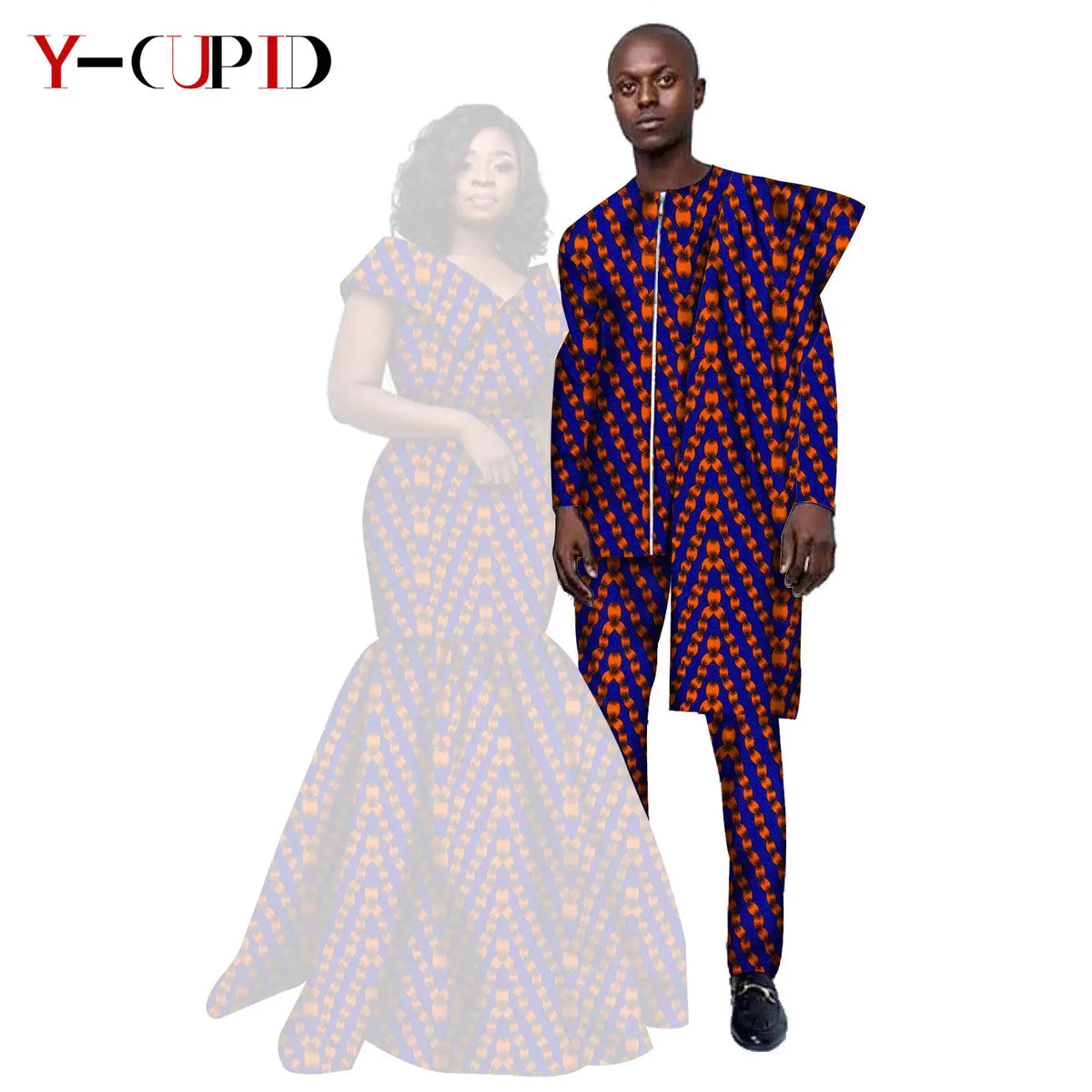 Vestido Africano Top Pantalón Irregular Pareja | Bazin Riche | Tallas XS-6XL | Tico Trendy