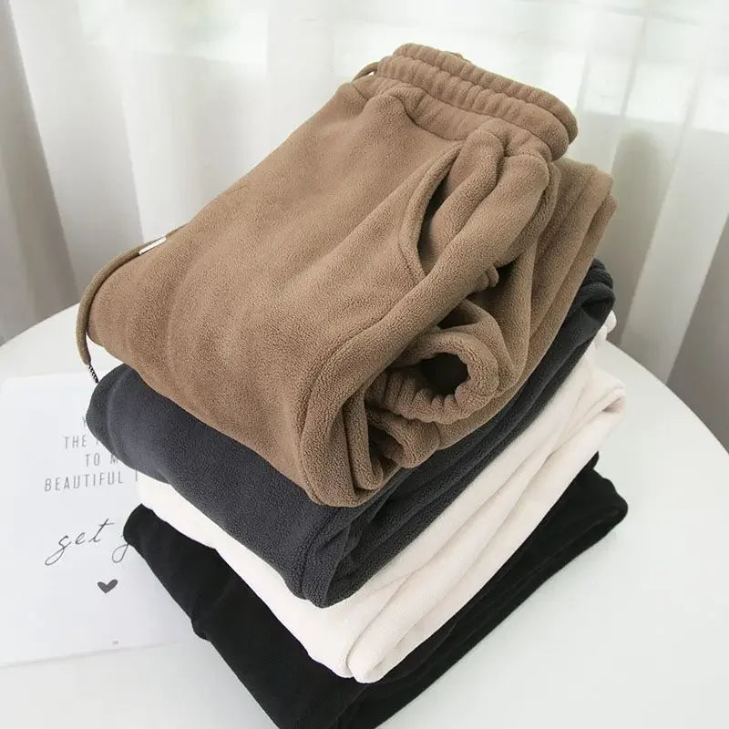 Pantalón Harem Lana Cálida | Pierna Ancha Holgado | Cintura Alta y Cordón Unisex | Ticotrendy