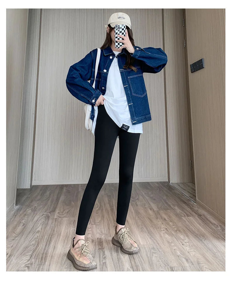 Mallas Piel Tiburón Estampado | Lana Cálida Levantador Glúteos | Sin Costuras Cintura Alta OI | Ticotrendy