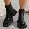 Botines Negros de Plataforma | Estilo Británico | Antideslizantes | Mujer