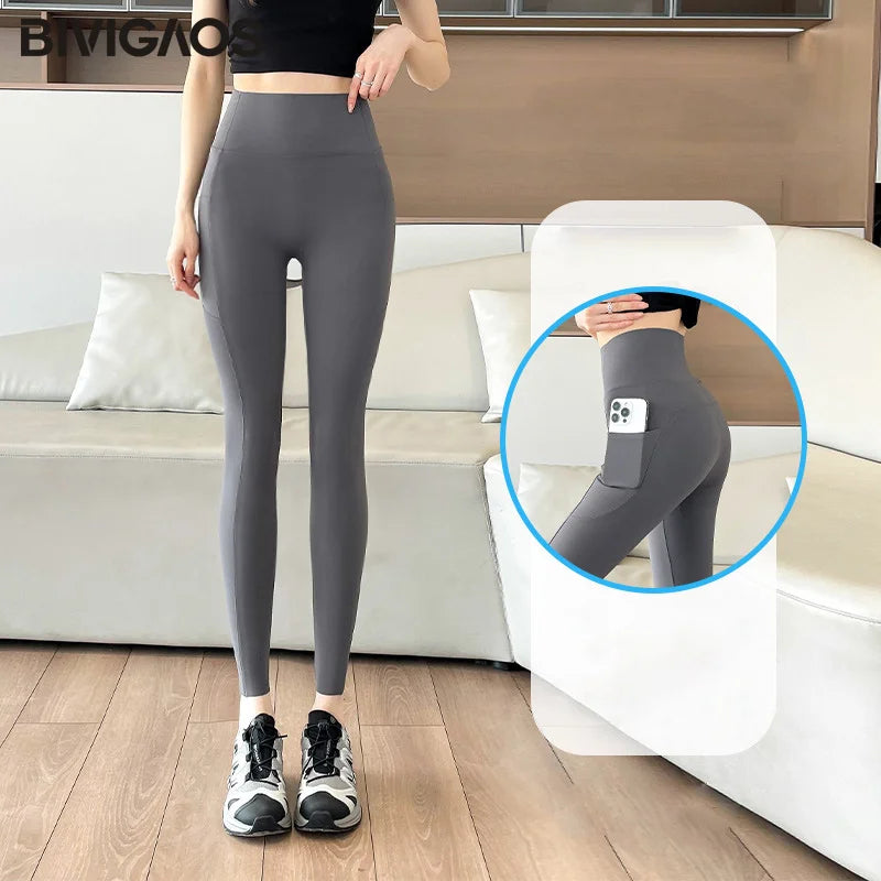 Leggings Piel Tiburón Bolsillo | Push Up Cintura Alta | Fitness Yoga Correr P-O | Ticotrendy