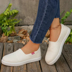 Zapatos Planos Beige de Punto | Transpirables | Sin Cordones | Talla Grande