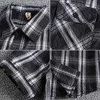 Camiseta Cuadros Vintage Hombre | Algodón Lavado | Dos Bolsillos | Estilo Costa Oeste | Ticotrendy