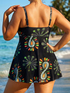 Tankini Floral con Falda Incorporada Talla Grande