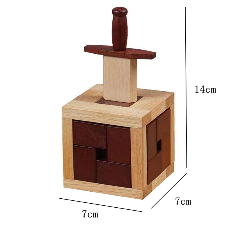 Caja de espada de rompecabezas mágico súper difícil, desmontaje de madera, prueba de inteligencia, acertijos desafiantes para adultos y niños, regalos únicos