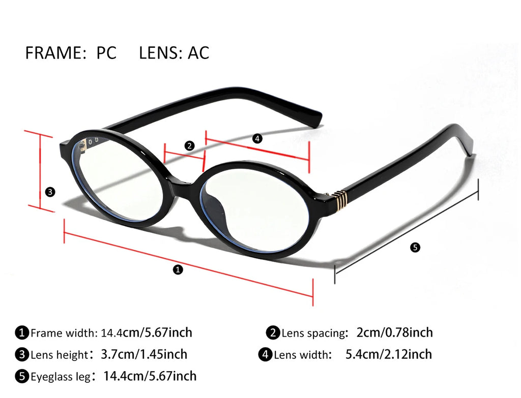 Gafas ARVIN Ovaladas Retro | Montura Pequeña Transparente | Miopía | Mujer
