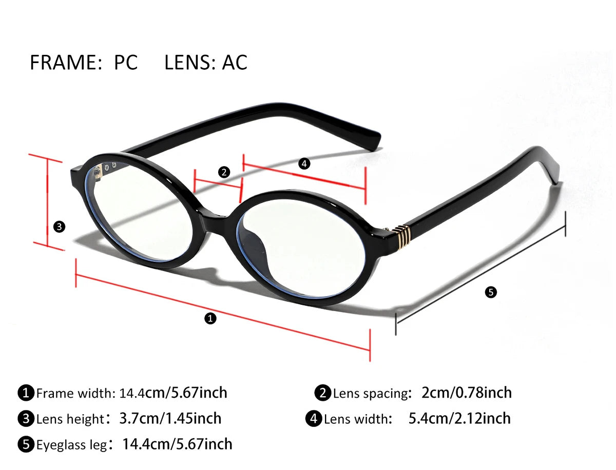 Gafas ARVIN Ovaladas Retro | Montura Pequeña Transparente | Miopía | Mujer