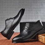 Zapatos de Hombre | Oxfords de Cuero Negro Formales | Negocios y Bodas | Talla Grande | Tico Trendy