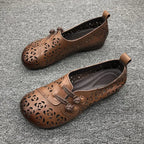 Mocasines de Diseñador con Punta Cuadrada | Ajuste Ancho | Cuero Suave | Novedad