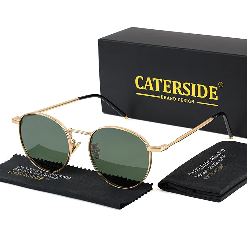 Gafas de Sol CATERSIDE Polarizadas | Redondas Retro | Montura Metal Punk