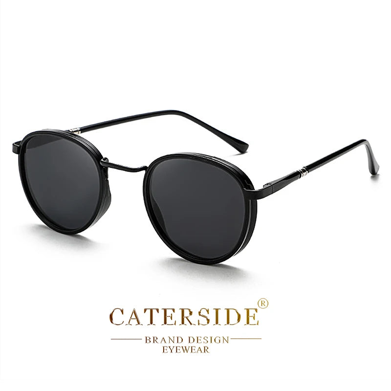 Gafas de Sol Caterside Redondas | Polarizadas Vintage | Montura Metal Steampunk TR