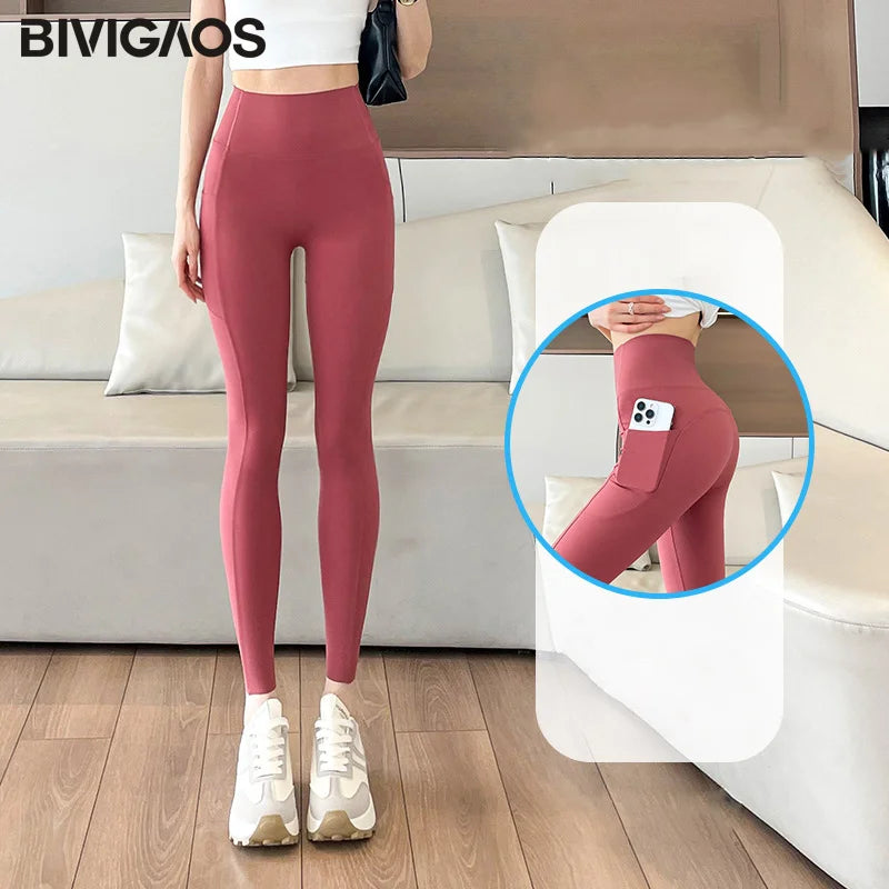Leggings Piel Tiburón Bolsillo | Push Up Cintura Alta | Fitness Yoga Correr P-O | Ticotrendy
