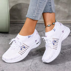 Zapatillas de Malla Transpirable | Estampado Blanco | Suela Suave Antideslizante | Tejido Cómodo