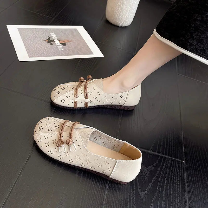 Mocasines de Diseñador con Punta Cuadrada | Ajuste Ancho | Cuero Suave | Novedad