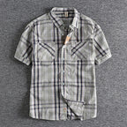 Camisa Cuadros Hombre | Algodón Lavado | Estilo Gótico | Manga Corta | Ticotrendy Costa Rica
