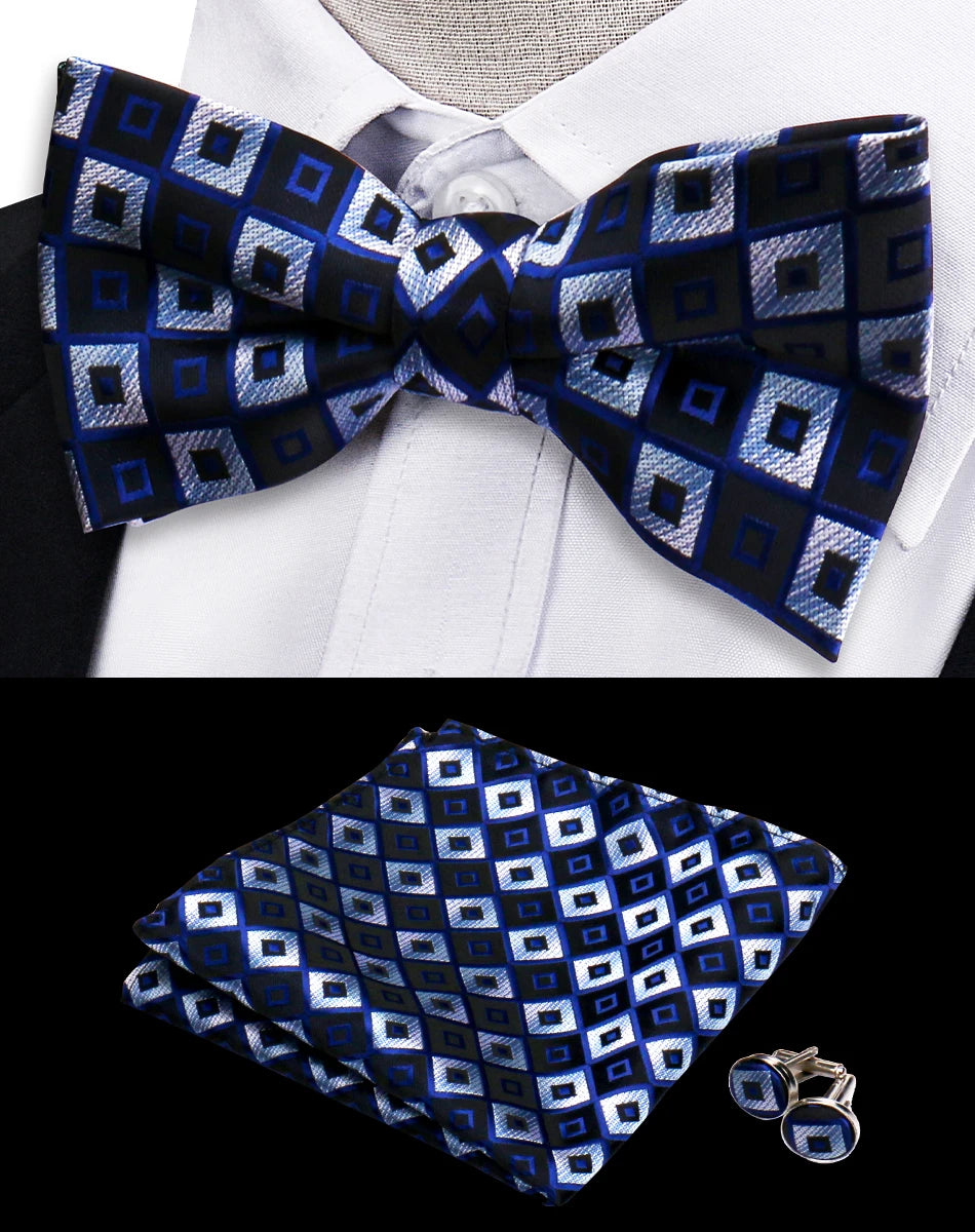 Conjunto Pajarita Pañuelo Gemelos Estilo Novedad Elegancia Pura Vida