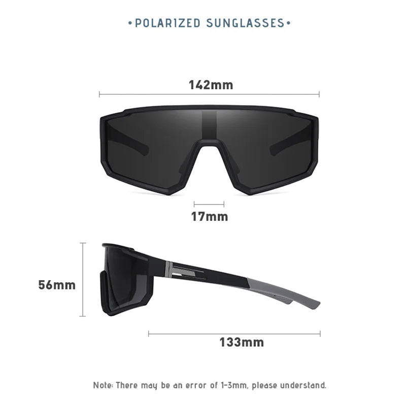 Gafas de Sol Polarizadas de Una Pieza | Montura Cuadrada Deportiva | UV400