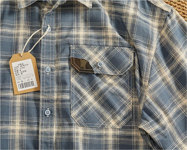 Camisa Casual Hombre | Cuadros Tartán | Algodón Puro | Manga Corta | Ticotrendy Costa Rica