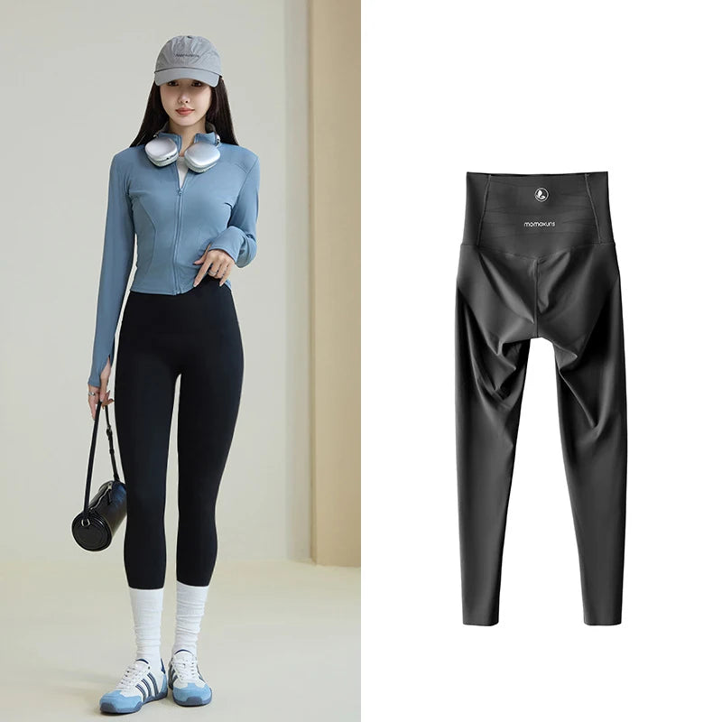 Leggings Piel Tiburón Ciruela | Sensación Desnuda 3D Push Up | Sexy Yoga Fitness PV | Ticotrendy