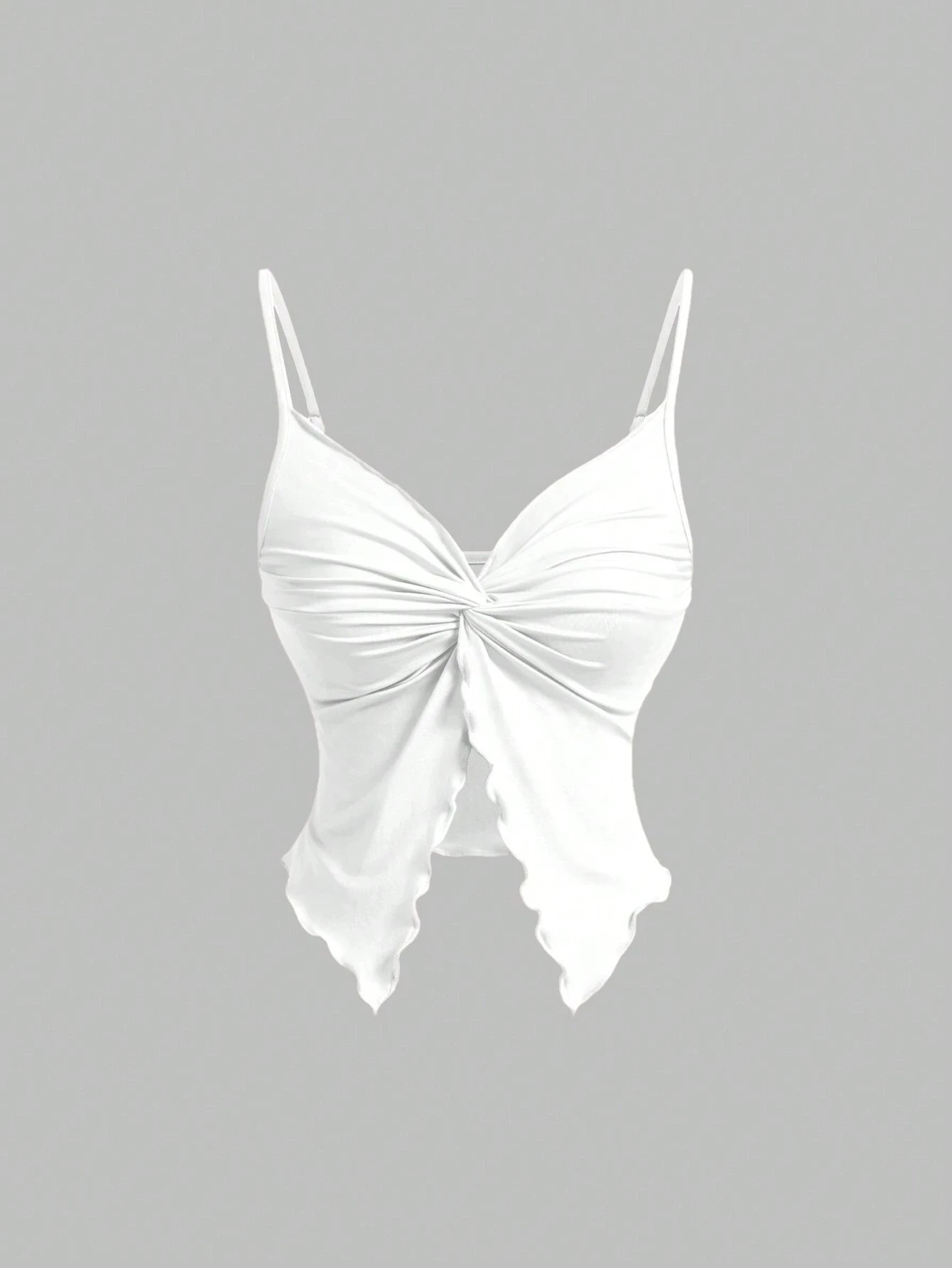 Top corto informal entrecruzado en la parte delantera para mujer, Top corto de Color sólido, camisola sin mangas ajustada con espalda descubierta, ropa de calle, verano 2025