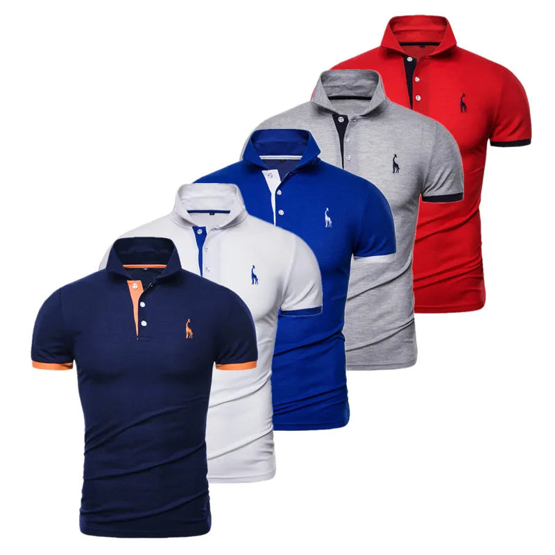 Set de 5 Polos Bordados Hombre | Manga Corta Casual | Tallas XS-5XL | Tico Trendy