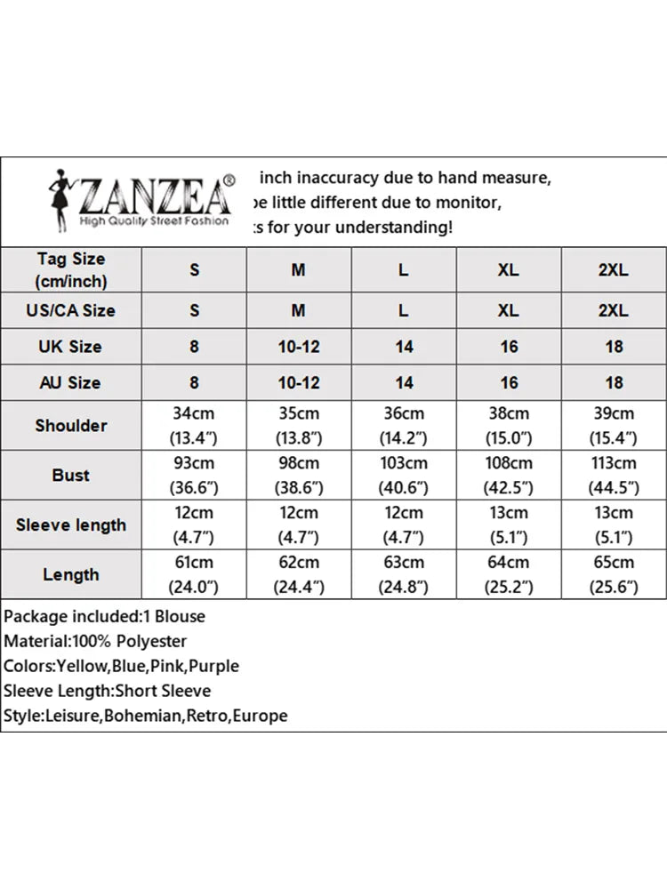 Blusa de manga corta con estampado | Floral para mujer | camisa informal de estilo bohemio