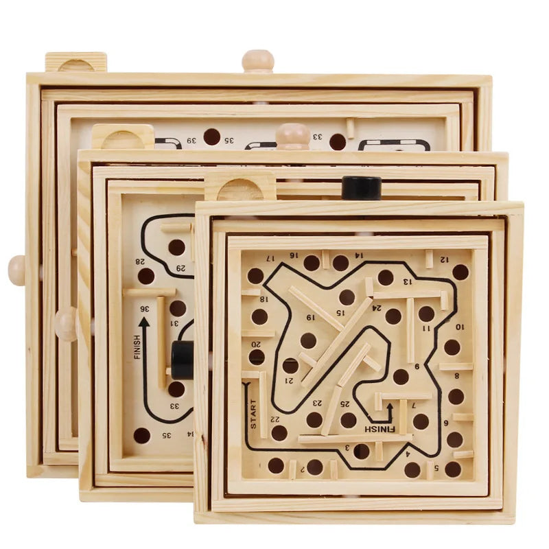 Juego De laberinto, laberinto De madera, rompecabezas para niños y adultos, juguetes IQ, Educación Montessori, coordinación mano-ojo, Juegos De Ingenio
