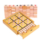 Juego de mesa Sudoku con azulejos y cajón, rompecabezas de números de 9x9, juguetes Montessori de madera, juegos lógicos para niños y adultos
