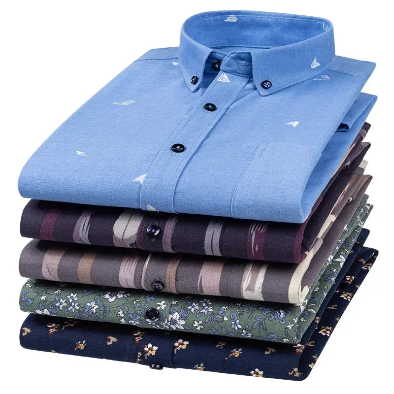 Camisa Talla Grande Rayas | Algodón Oxford 100% | Social Ajustada | Moda Vintage